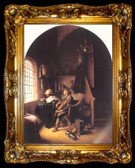 framed  DOU, Gerrit An Interior with Young Violinist, ta009-2